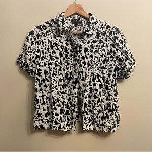 Topshop Black and White Button Down Shirt